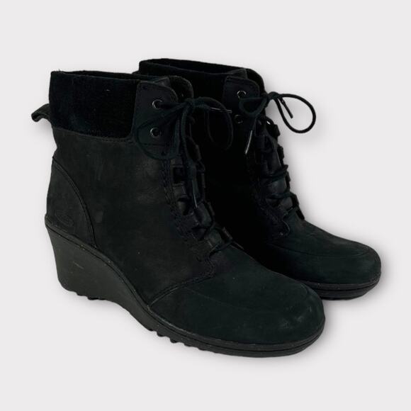 Keen Akita Leather Lace-Up Wedge Ankle Boot Size 7 - Picture 1 of 8